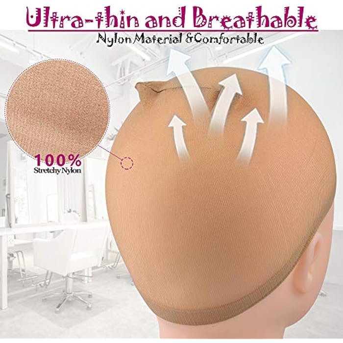 DILLARDS Wig Cap, Morgles 20 Pack Stretchy Nylon Stocking Wig Cap For Women Makeup,Nude - Image 3